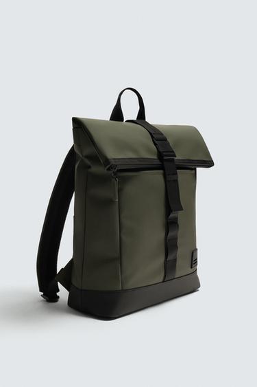 SAC À DOS TECHNIQUE EFFET GOMME - Vert kaki de Zara - Image 3
