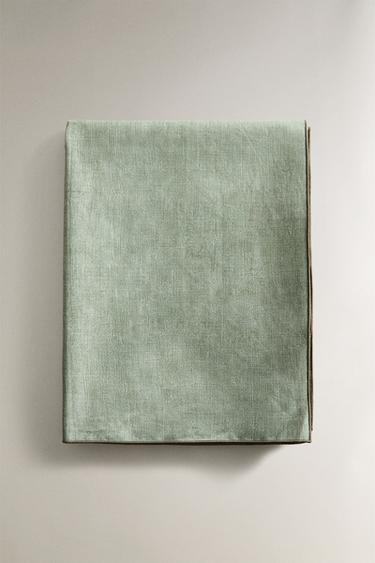 TOALHA DE MESA DE ALGODÃO RESINADO COM OVERLOCK - Verde da Zara