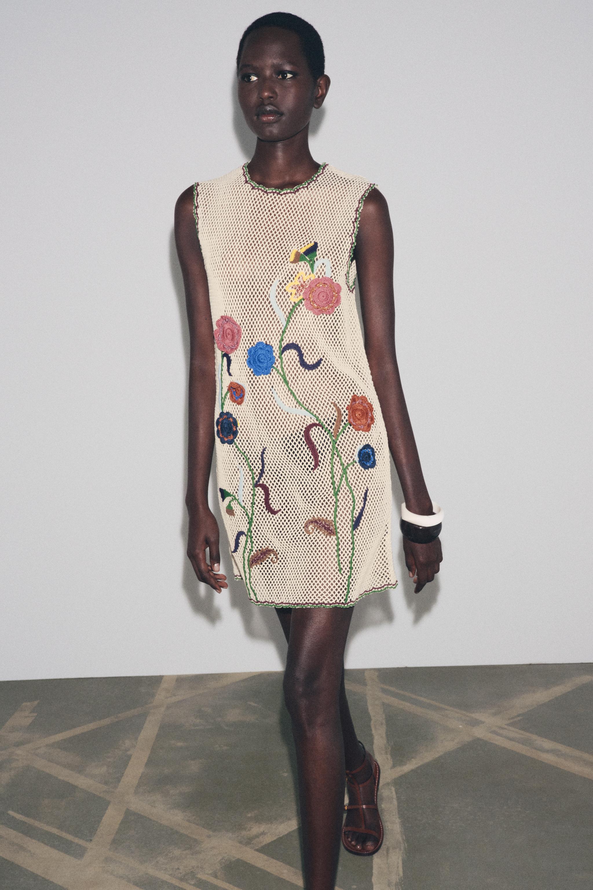 ROBE CROCHET BRODERIES FLEURS ZW COLLECTION