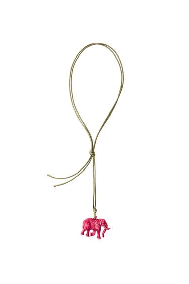 CORD NECKLACE WITH ELEPHANT