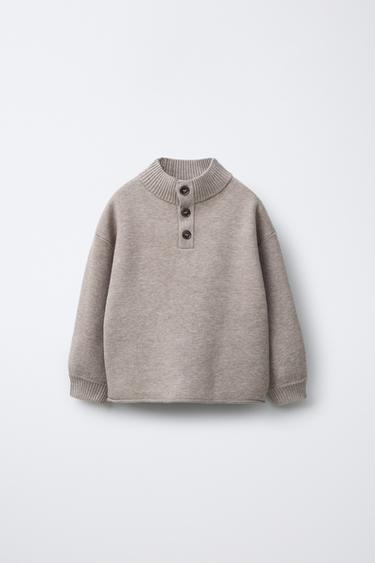 BUTTONED KNIT SWEATER - Beige by Zara - Image 0