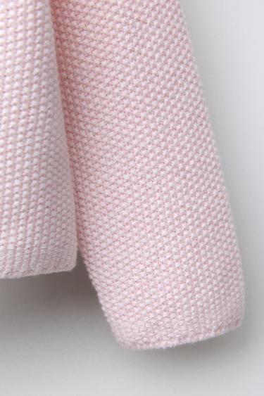 GILET EN MAILLE COL CROCHET - Rose craie de Zara - Image 3