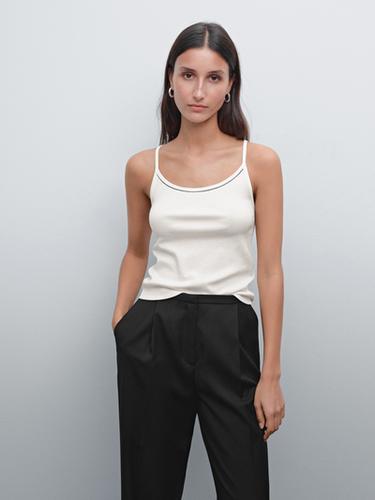 Top punto tirantes puntilla - Crudo de Zara