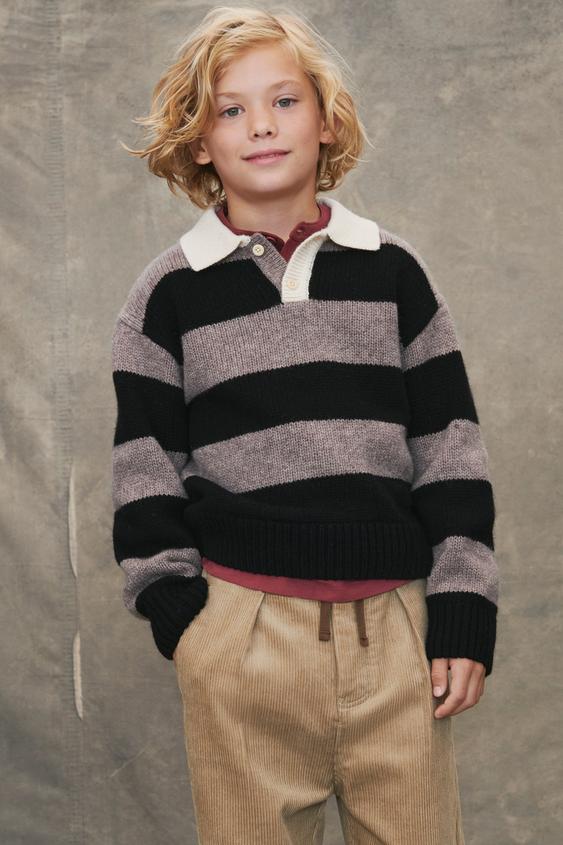 Striped Knit Polo