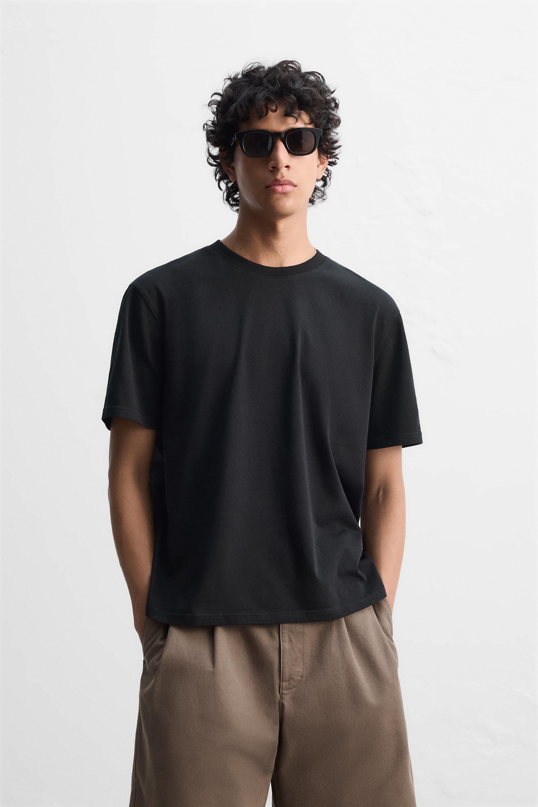 REGULAR FIT MEDIUM WEIGHT T-SHIRT - White | ZARA UAE - Dubai