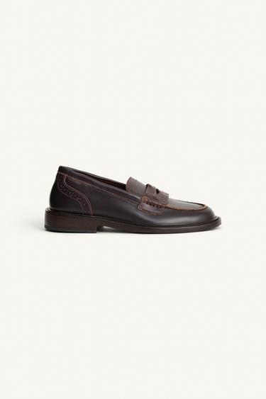 MOCASSINS EN CUIR ÉDITION LIMITÉE - Marron de Zara - Image 3