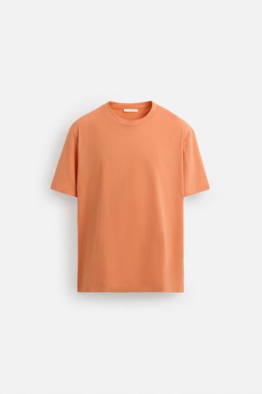 REGULAR FIT SOFT T-SHIRT - Orange by Zara - Image 6