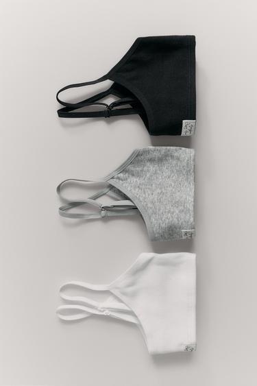 9-14 AÑOS/ PACK TRES TOPS ETIQUETA - Blanco / Negro de Zara