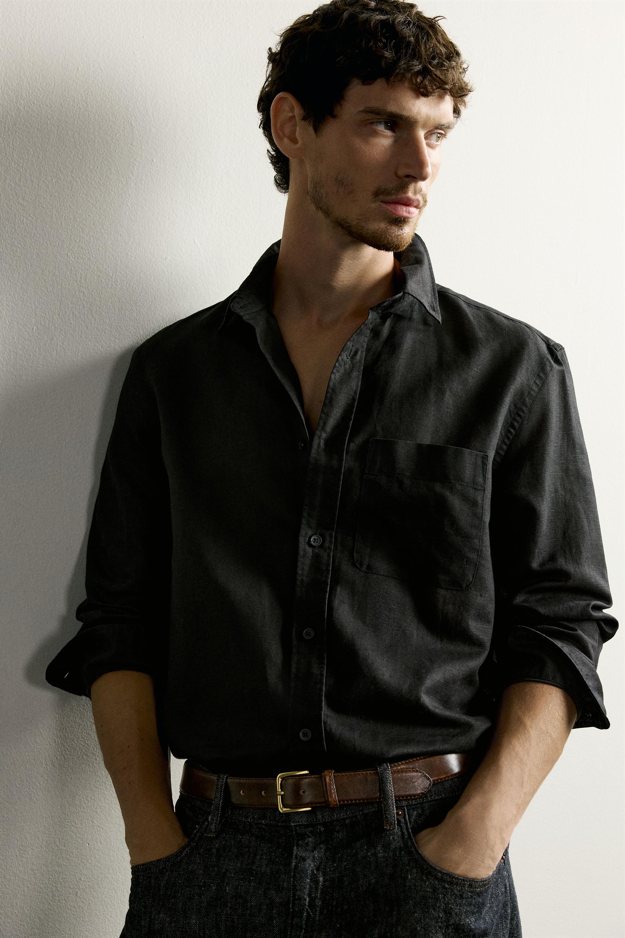 CHEMISE REGULAR FIT LIN ET COTON