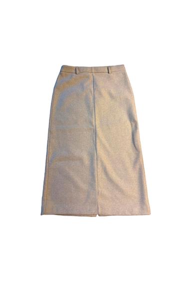 SOFT KNITTED FABRIC SKIRT WITH SIDE ZIP AND BACK SLIT