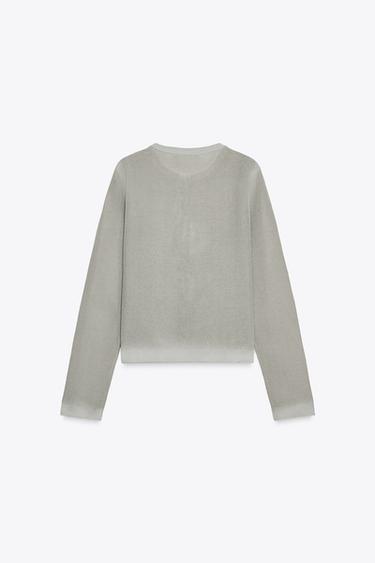 FADED EFFECT CARDIGAN - Grey by Zara - Image 5