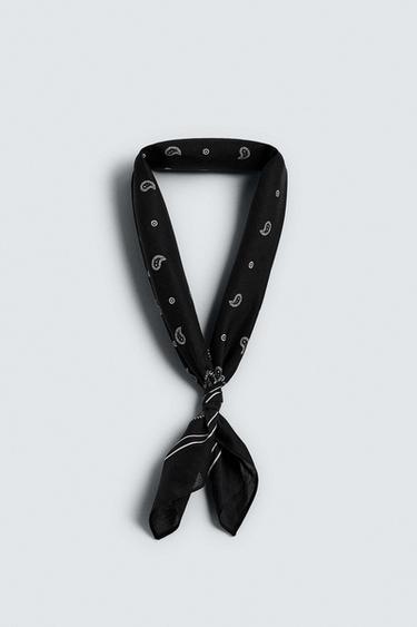 PAISLEY PRINT BANDANNA - Black by Zara - Image 0