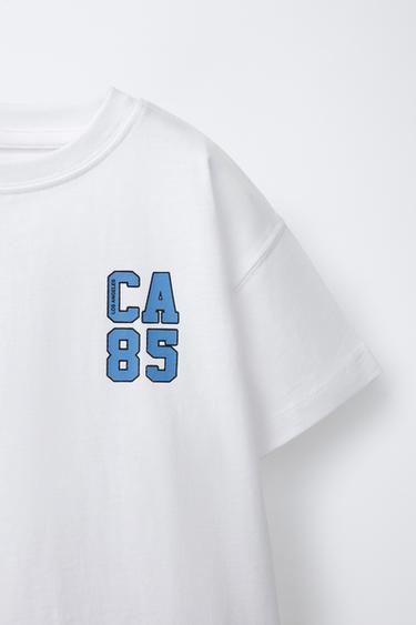 JOGGING SLOGAN T-SHIRT - White by Zara - Image 2