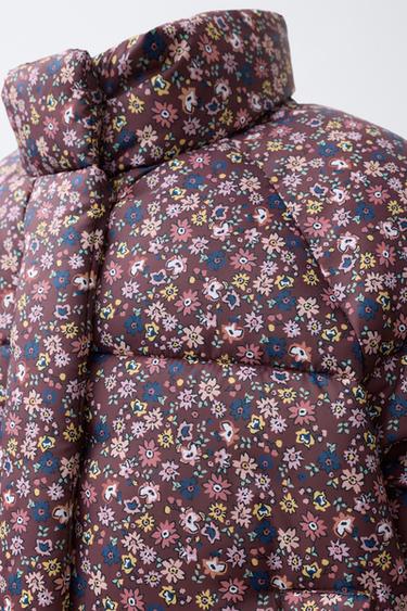 VESTE MATELASSÉE IMPRIMÉ FLEURS - Multicolore de Zara - Image 4