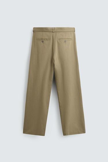 PANTALON FLUIDE PLIS CEINTURE - Vert moyen de Zara - Image 6