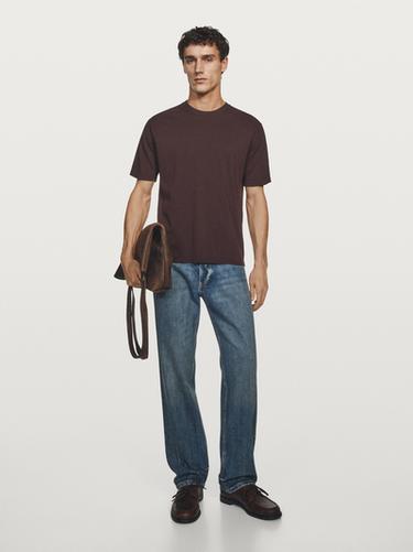 Camiseta punto algodón - Burdeos de Zara - Imagen 0
