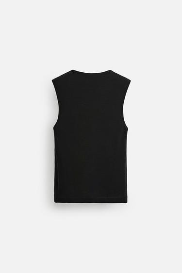 DÉBARDEUR CÔTELÉ - Noir de Zara - Image 7