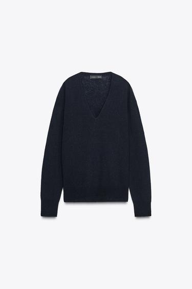 PULL 100 % LAINE EXTRA DOUCE - Bleu marine de Zara - Image 1
