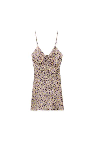 SATIN-FINISH DRESS WITH DRAPED DETAIL
