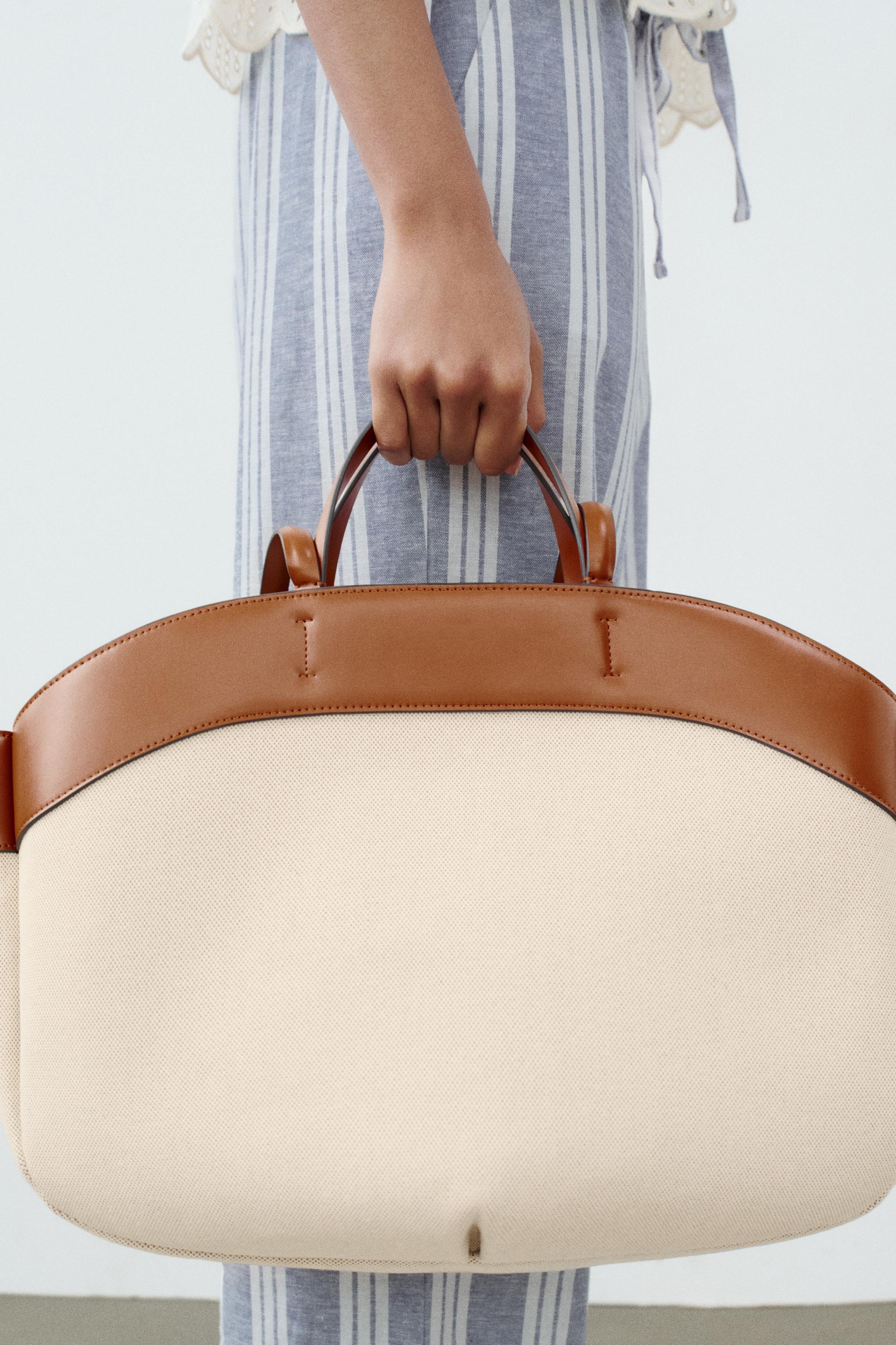 Tan tote bag zara on sale