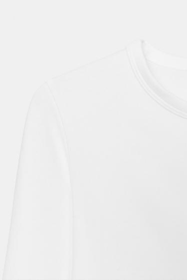 T-SHIRT À MANCHES LONGUES - Blanc de Zara - Image 6