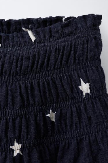 JUPE-SHORT À IMPRIMÉ ÉTOILES - Bleu marine de Zara - Image 2