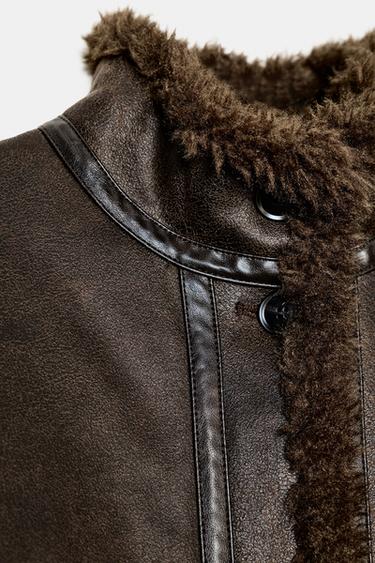 BLOUSON BOMBER DOUBLE FACE ZW COLLECTION - Marron chocolat de Zara - Image 4