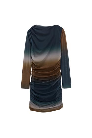 PRINTED TULLE DRESS