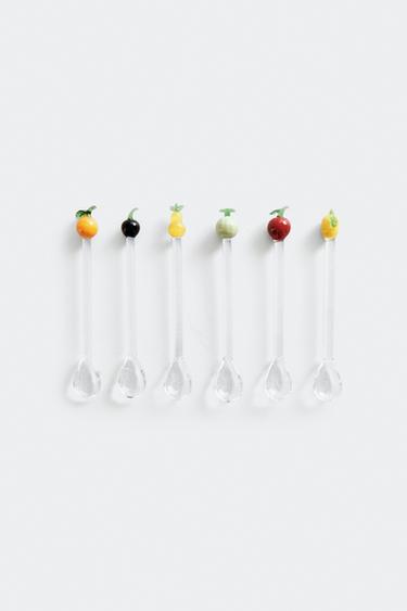 PACK OF GLASS FRUIT DESSERT SPOONS (PACK OF 6) - 990 by Zara