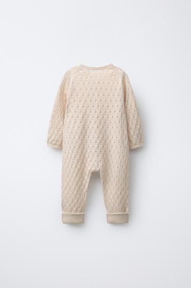 CONVERTIBLE FOOT KNIT JUMPSUIT COTTON, SILK AND CASHMERE - Cream by Zara - Image 3
