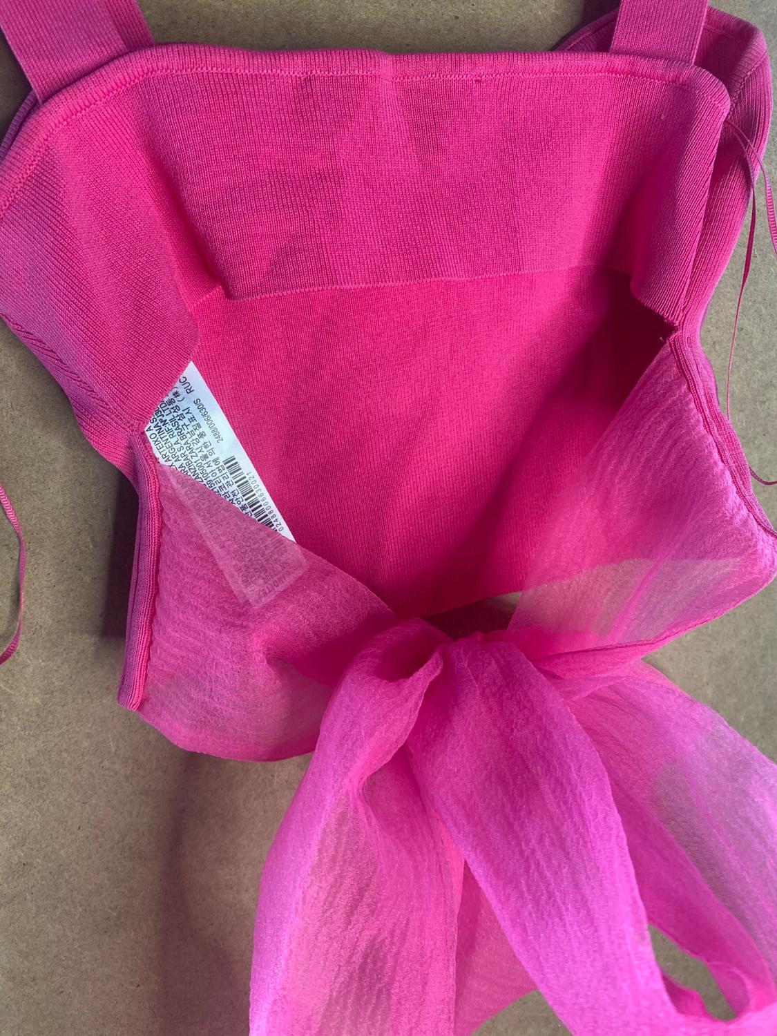 CROP TOP WITH ORGANZA BOW - Image 3