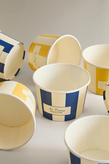 LOT DE COUPELLES À GLACE PAPIER (LOT DE 8) - Jaune de Zara - Image 2