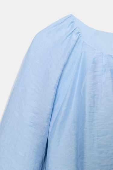 FLOWING BALLOON BLOUSE - Sky blue by Zara - Image 6