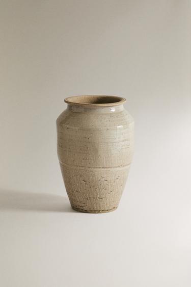 HØJ KERAMIKVASE - råhvid fra Zara - Billede 0