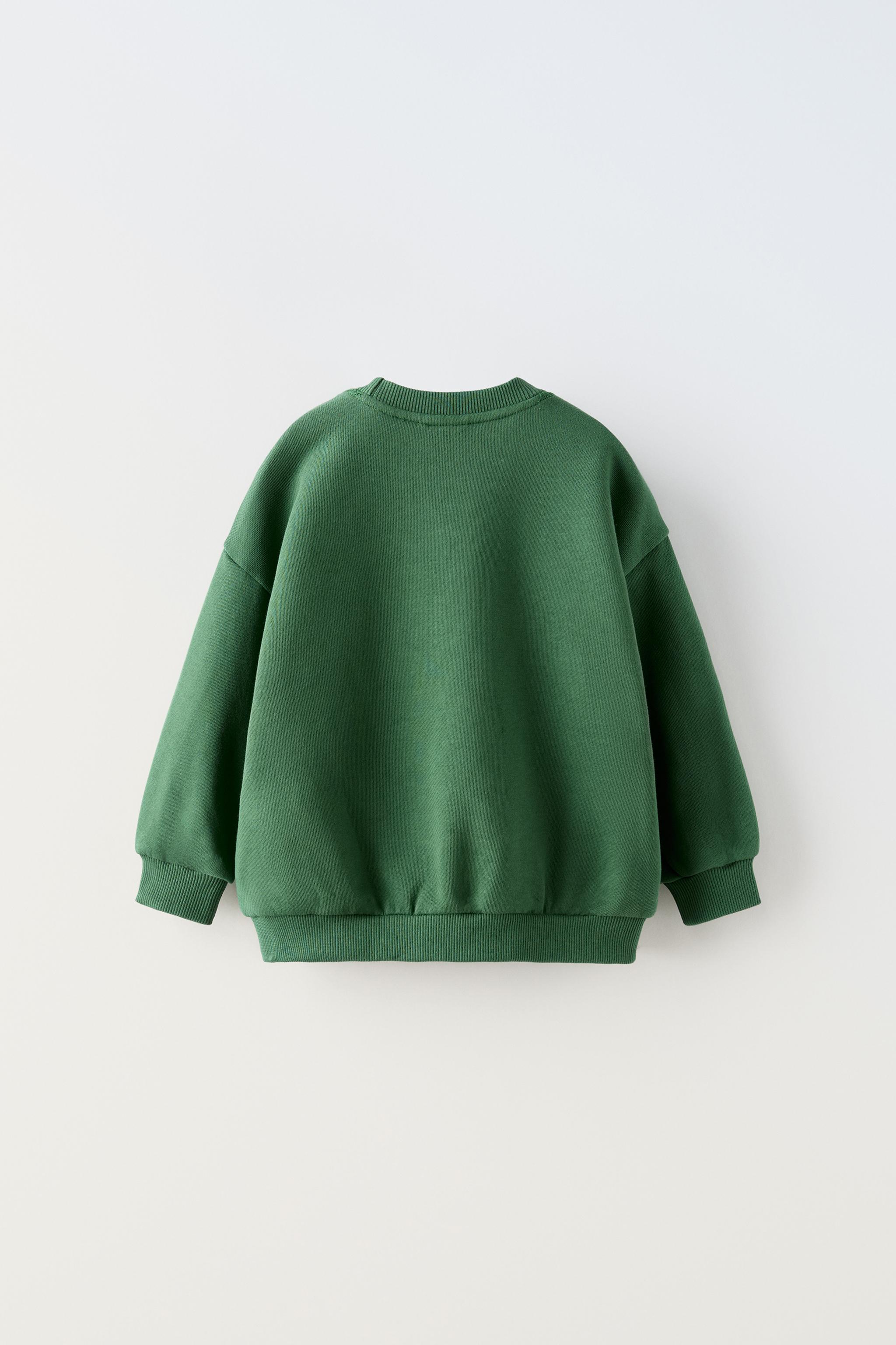 SWEAT IMPRIME A RELIEF Vert ZARA Canada