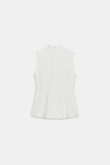 SOFT PEPLUM TOP - Ecru by Zara - Image 5