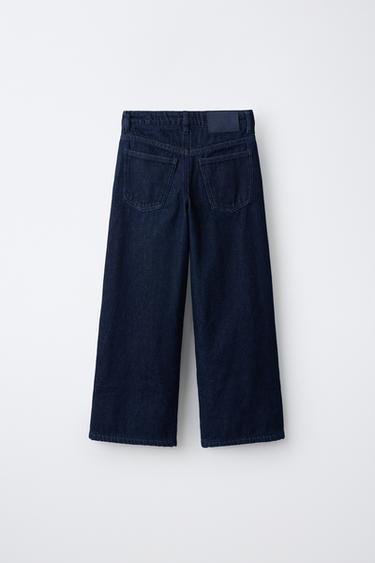 WIDE-LEG FLEECE-LINED JEANS — Blue 2
