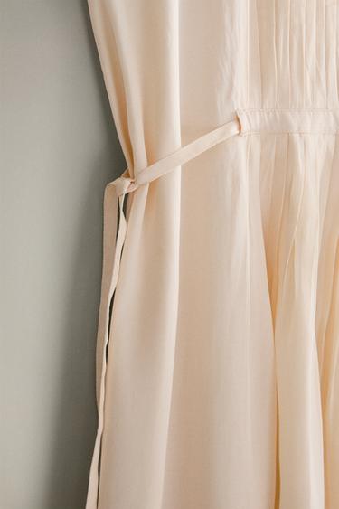 PLEATED SATEEN NIGHTDRESS - Pale pink by Zara - Image 3