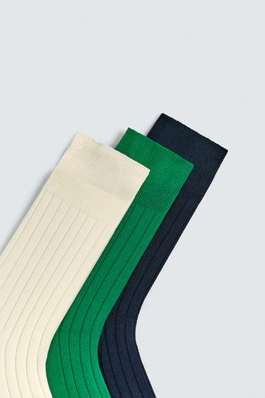 3-PACK OF RIBBED MERCERISED COTTON SOCKS - various by Zara - Image 2