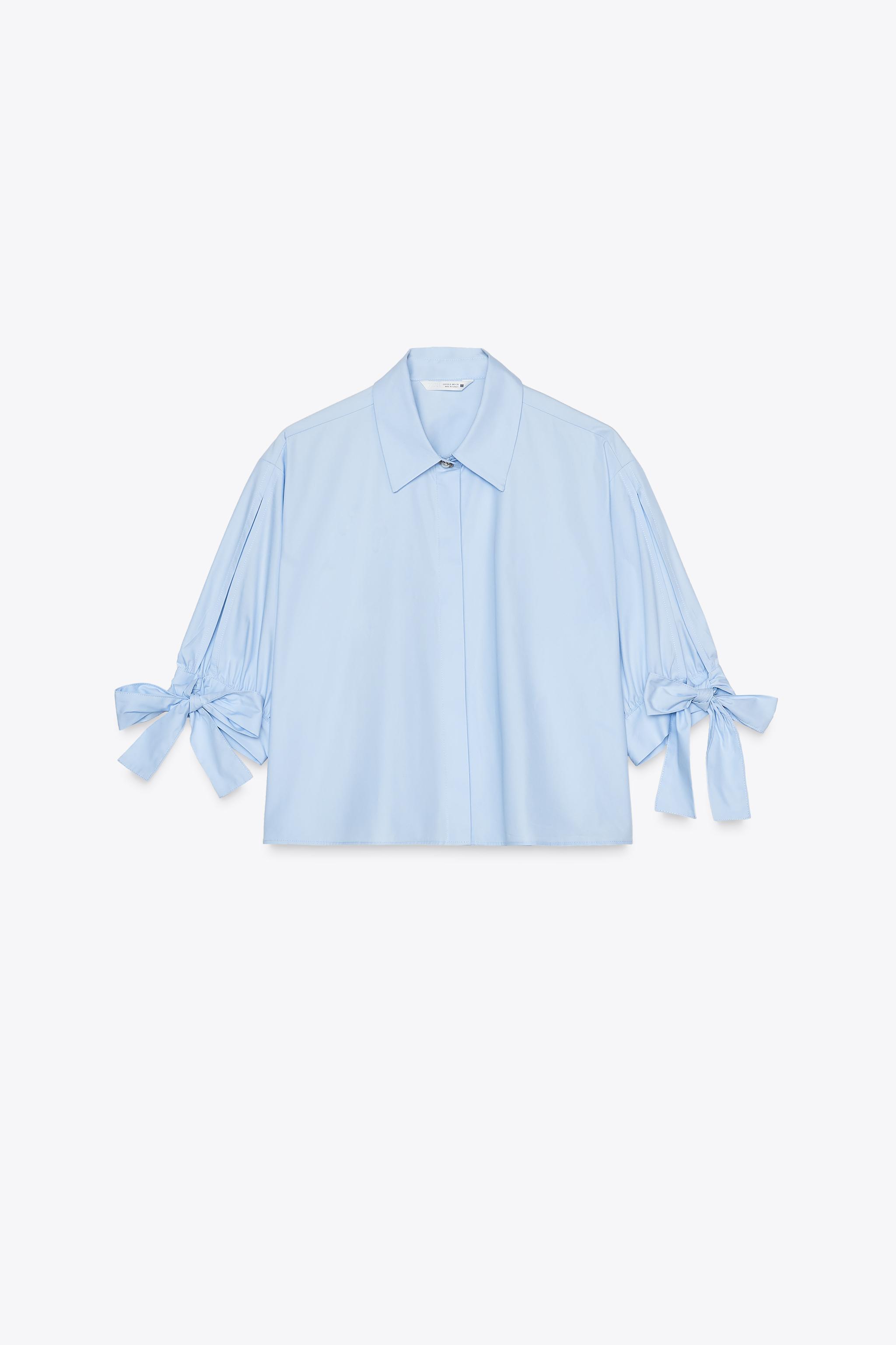 POPLIN SHIRT WITH TIES