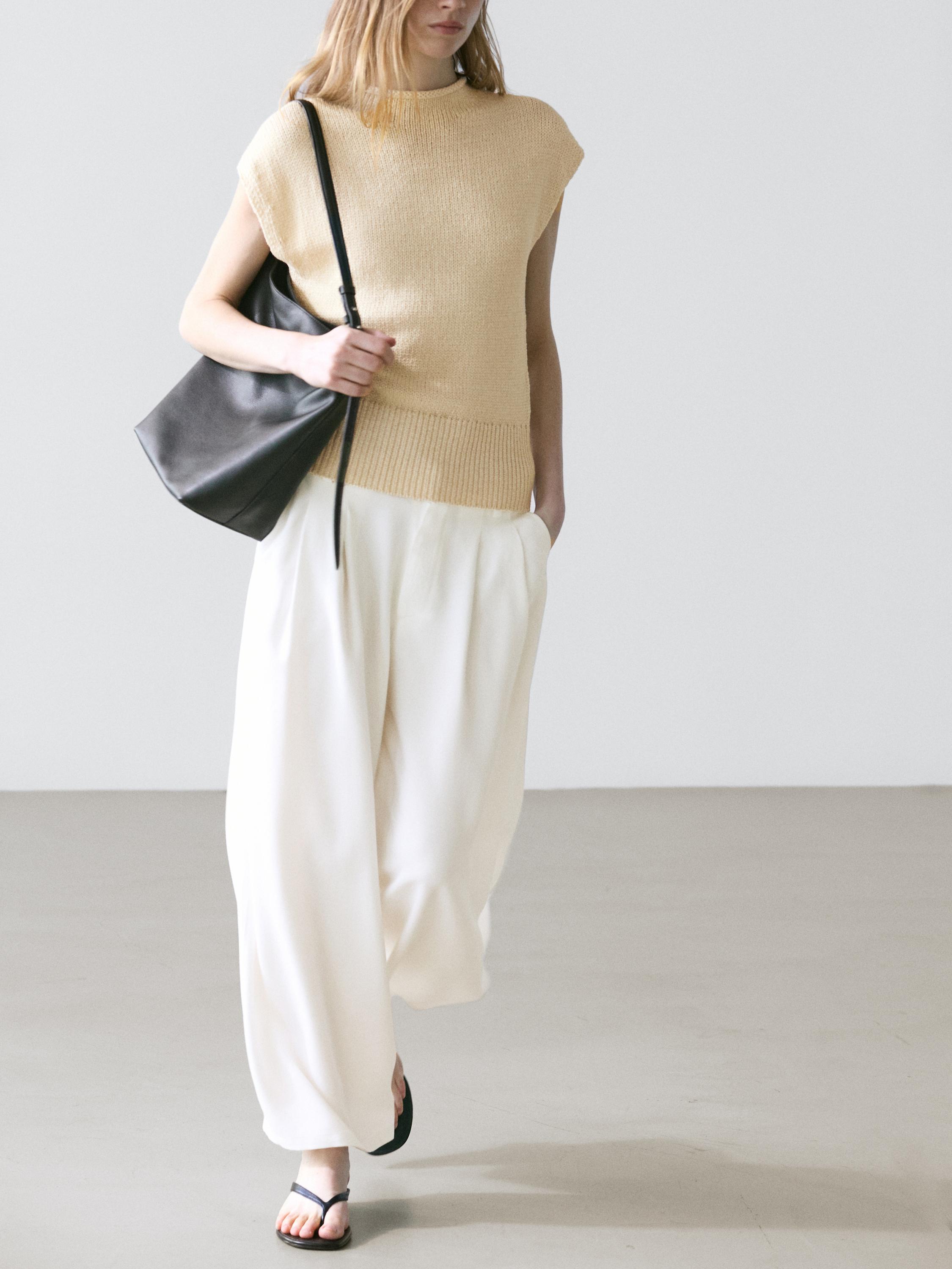 Pantalon wide leg à plis