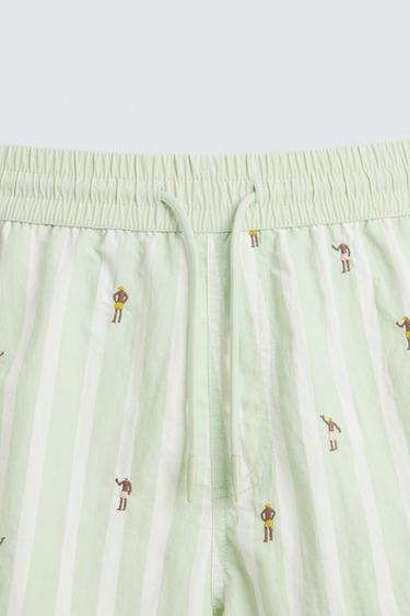 MAILLOT DE BAIN MOYEN BRODÉ - Vert pastel de Zara - Image 7