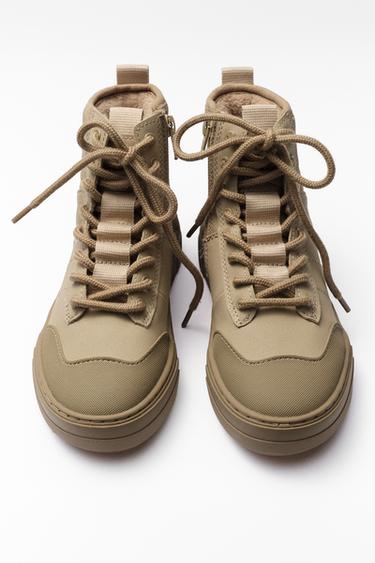 Zara 科技高幫運動鞋 - 棕色