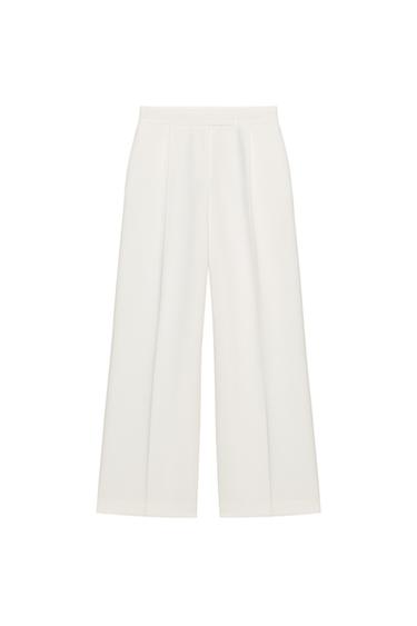 Pantalon Blanc Femme Zara Taille S - Coton/élasthanne - Occasion Excellent état