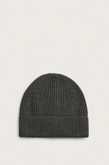 STRIPED JACQUARD KNIT BEANIE — Gray 1