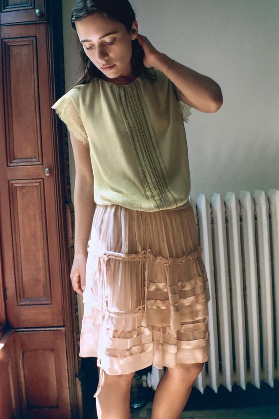 GEORGETTE RUFFLED SKIRT from Zara - $119
