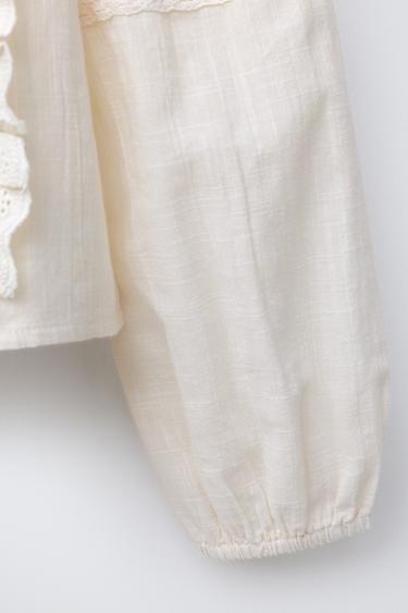 CHEMISE ROMANTIQUE EN DENTELLE - Écru de Zara - Image 3