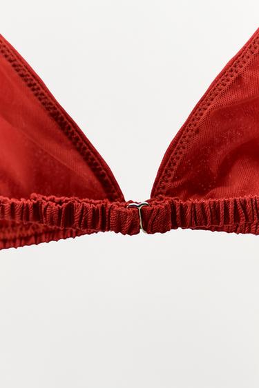 BRALETTE TRIANGLE AVEC SOIE - Rouge de Zara - Image 5