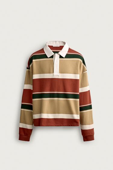 REGULAR FIT CONTRAST STRIPE POLO SHIRT - Mustard by Zara - Image 0