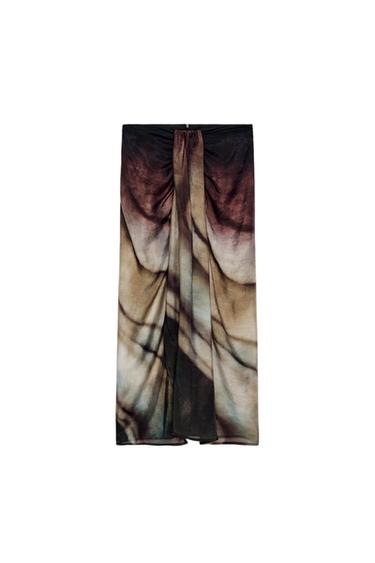 PAREO ESTAMPADO NUDO - Gris de Zara